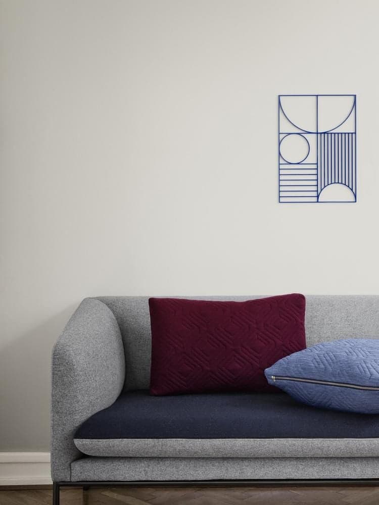 FERM LIVING - Coussin Décoratif - Quilt cushion - Bleu clair