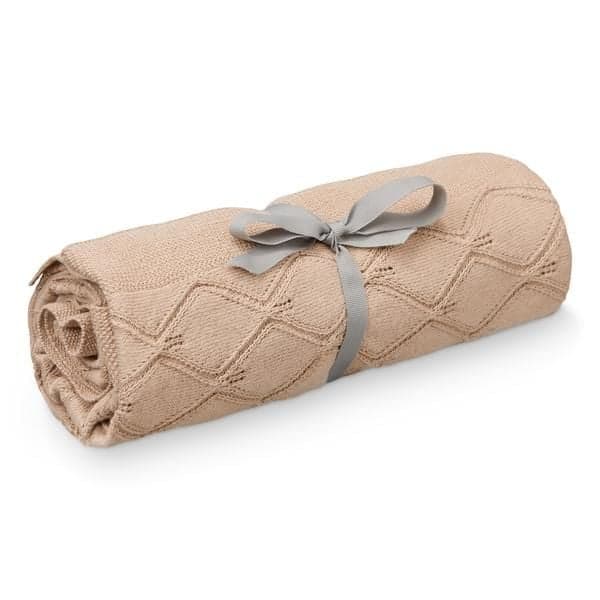 CAM CAM COPENHAGEN - Couverture en tricot feuille 80x100cm - GOTS - Mauve