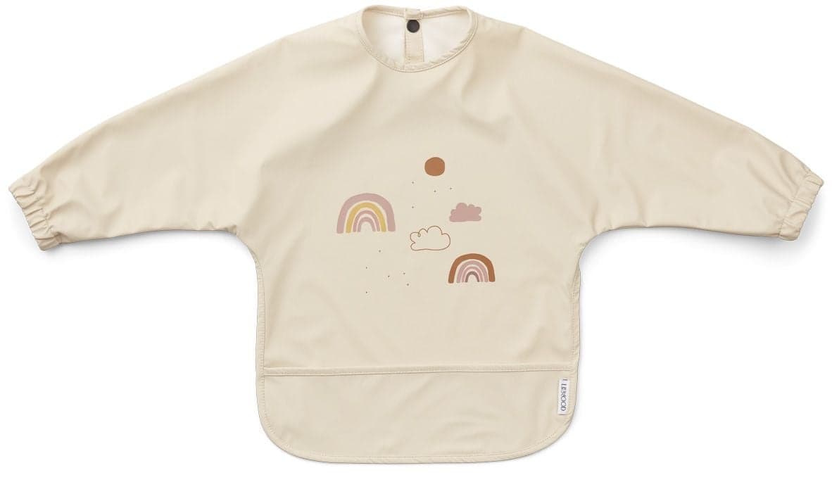 Liewood - Bavoir Ă manche / Tablier Merle - Arc en ciel - Pack de 2