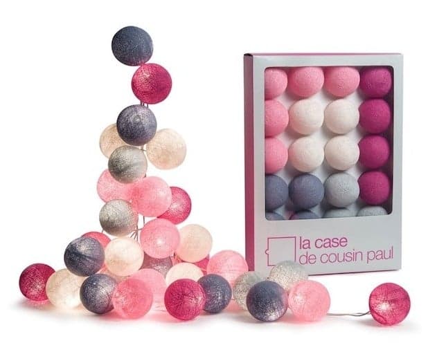 LA CASE DE COUSIN PAUL - Coffret L'Original HOI AN - Guirlande lumineuse - rose clair, fuchsia, gris perle, gris lilas, ivoire