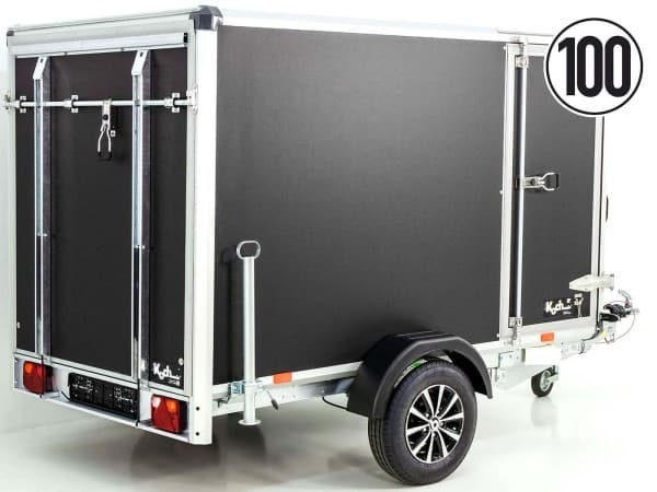 Variant Kofferanhänger Black Edition 148x258cm H:157 1,35t|Rampe|Tür | PKW Anhänger