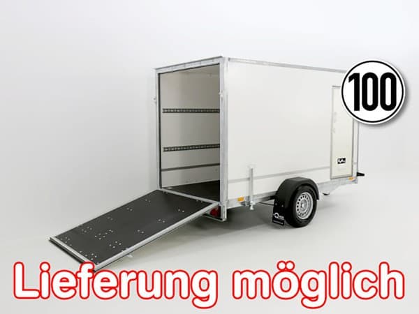 Blyss KofferanhĂ€nger 146x304cm Höhe:180cm 1,3t|Rampe|TĂŒr | PKW AnhĂ€nger