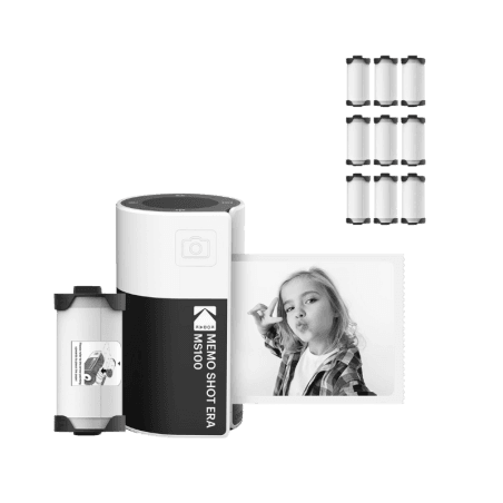 Pack Appareil Photo Thermique Kodak Memo Shot ERA MS100 + 9 Rouleaux – Photo Format Post-it Blanc