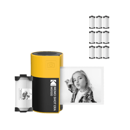 Pack Appareil Photo Thermique Kodak Memo Shot ERA MS100 + 9 Rouleaux – Photo Format Post-it Jaune