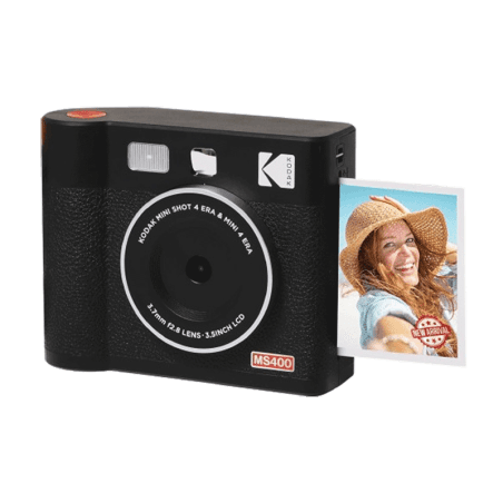 Appareil Photo Instantané Grand Format KODAK Mini Shot 4 ERA (MS400) - 2-en-1 : Imprimante Bluetooth Format Carré 4x4" Noir