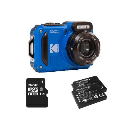 Pack Kodak PixPro WPZ2 - 2 Batteries + Carte Micro SD Bleu Electrique