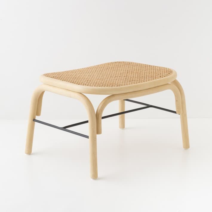Repose-pied en rotin et cannage design PLUS