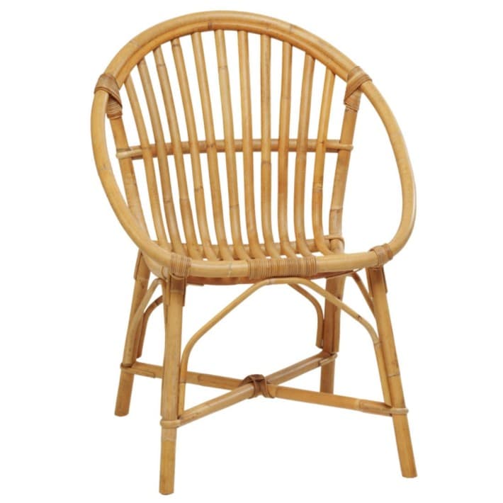 Fauteuil en rotin naturel coquille vintage Bruno