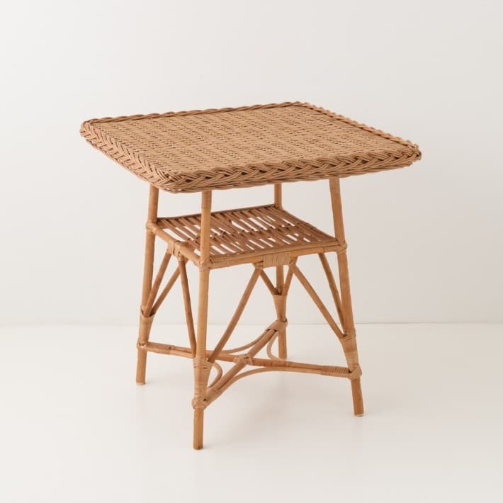 Table en osier buff Melina 70x70 - table repas osier