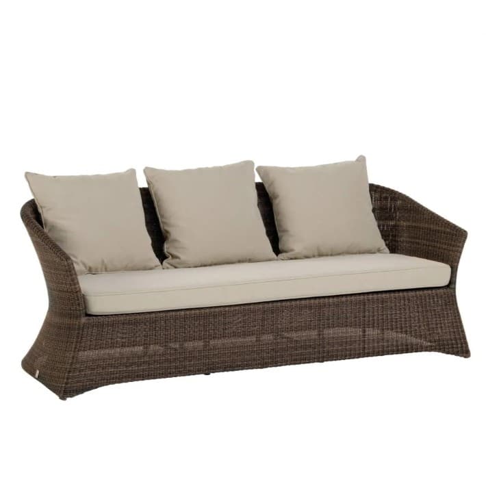 Canapé 3 places de jardin résine poivre Zénith