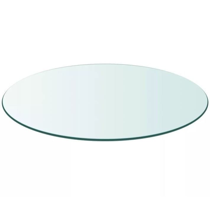 Plateau de verre pour table 80 cm en osier