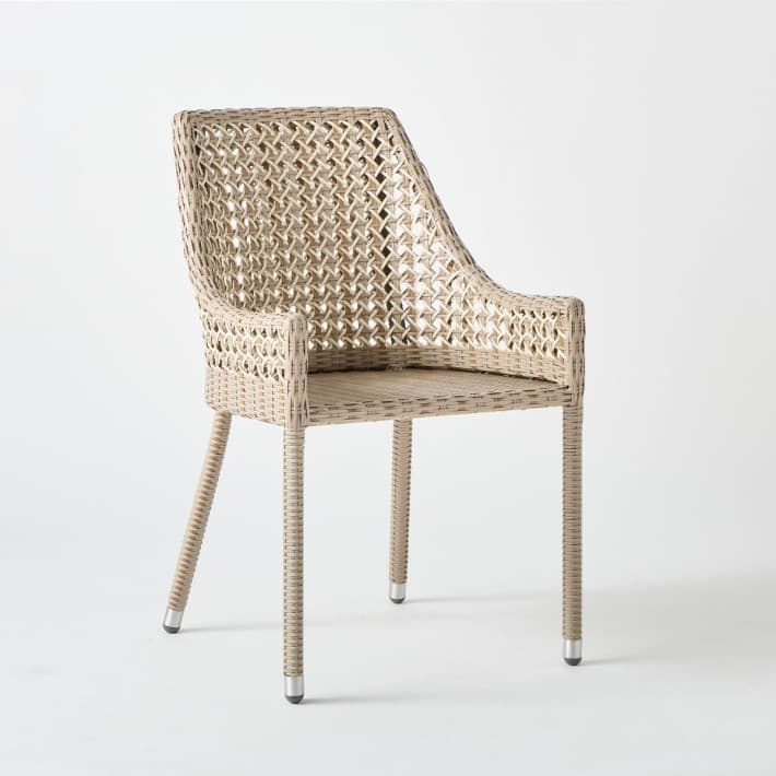 Fauteuil de table en résine Antibes récif sans coussin