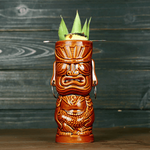 Verre Tiki Totem (Modèle: Marron)