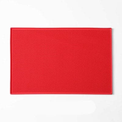 Tapis de Bar en Caoutchouc 30X45 (Couleur: Rouge)