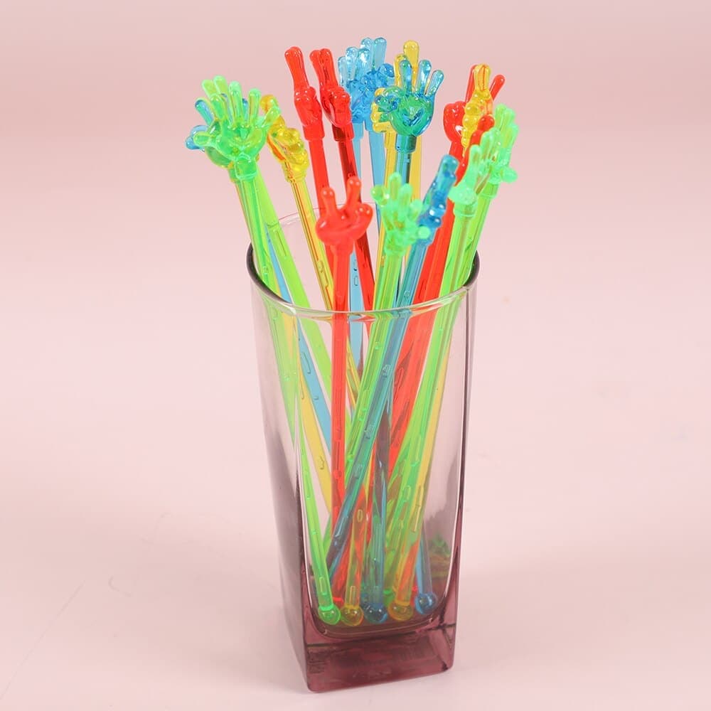 20 Agitateurs Cocktail Réutilisable (Modèle: Mains)