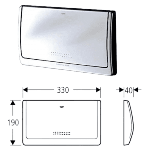 Grohe 37053000 Plaque de commande Classic, Chromé.