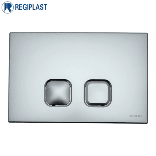 Regiplast 183m Plaque De Commande "plain" Double Debit Chromee Mate