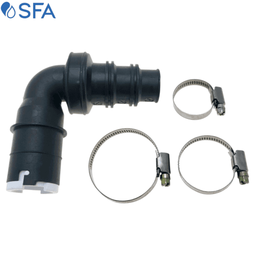 Sfa Cmnsav Coude Ă manchon noir complet avec clapet anti retour + colliers.