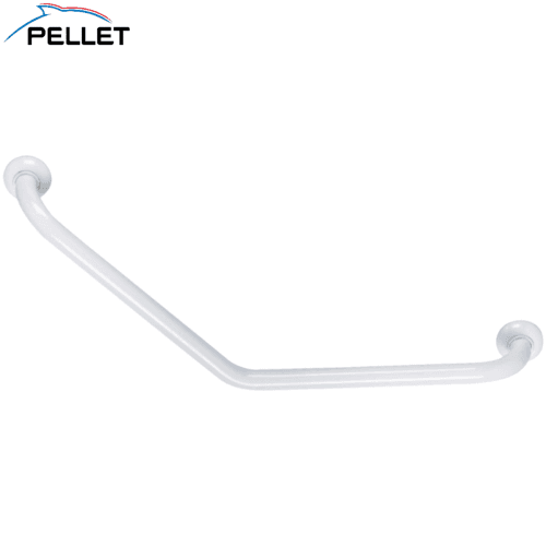 Pellet 049230 Barre coudée 135°, 400 x 400 mm, Aluminium Epoxy Blanc