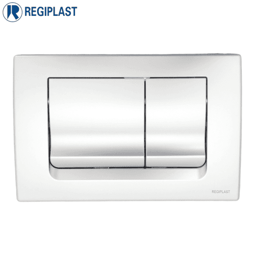 Regiplast 172m Plaque De Commande Double Debit Chromee Mat.