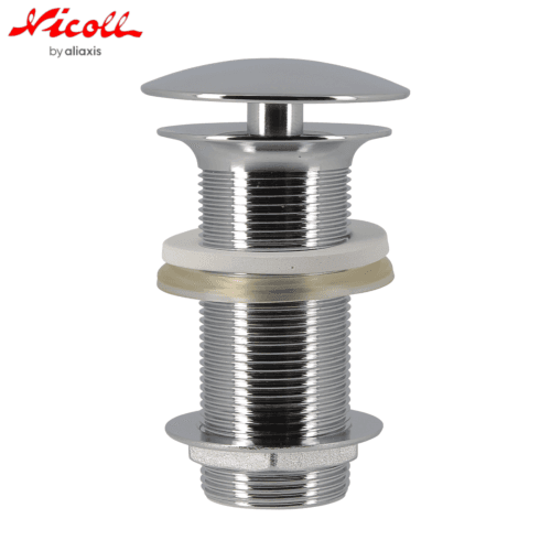 Nicoll 0501078 - L2264 - Bonde lavabo design laiton chromé à écoulement libre.