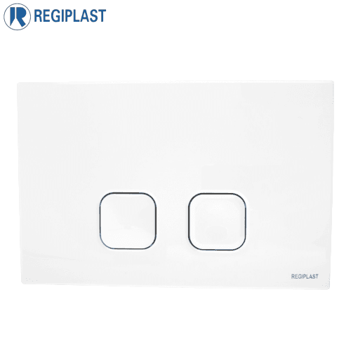 Regiplast 183b Plaque De Commande "plain" Double Debit Blanche