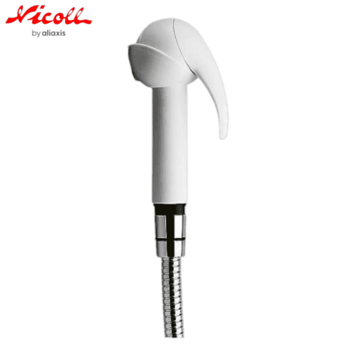 Nicoll 0408070 - 308b - Douchette hygiénique Yasmine blanche G 1/2" avec flexible double agrafage