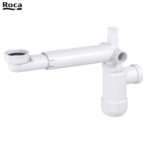 Roca Au0014100r Kit Siphon Bouteille de lavabo, avec flexible, économie d'espace, Blanc.