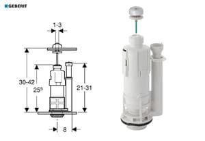 Geberit 282.006.21.1 Mécanisme de cloche simple touche interrompable Impuls 240.