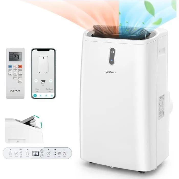 5 en 1 Climatiseur Mobile Wifi 14000BTU 4,1KW R290 COSTWAY