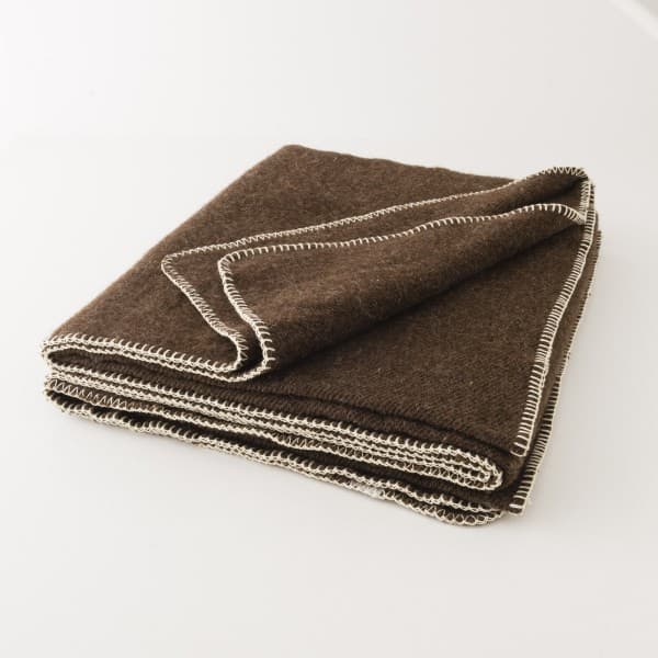 plaid laine écologique marron