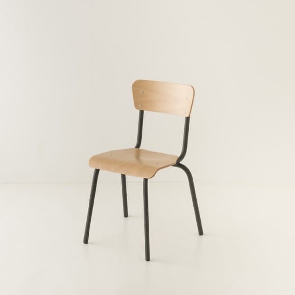 chaise enfant 9 coloris + bois naturel noir