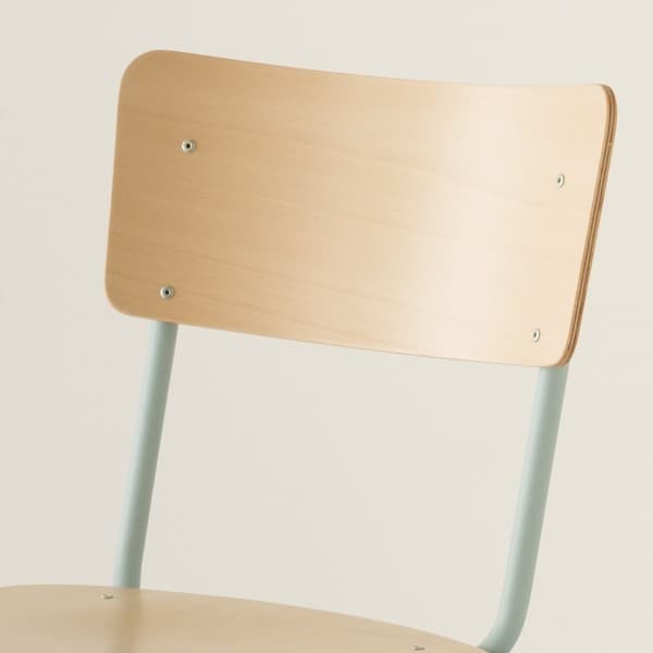 chaise enfant 9 coloris + bois naturel bleu pastel