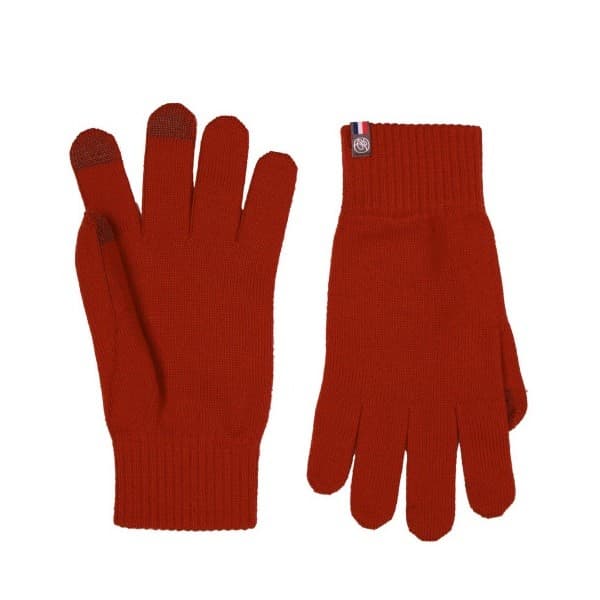 gants tactiles laine tricotée Maison Bonnefoy brique L-XL