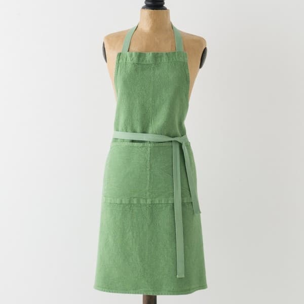 tablier en lin lavé prairie