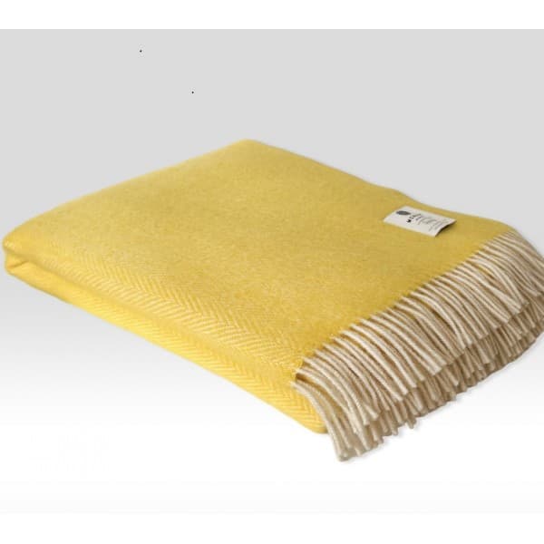 plaid laine chevrons McNutt of Donegal jaune