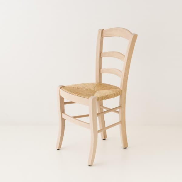 Chaise campagne paillée cirée incolore
