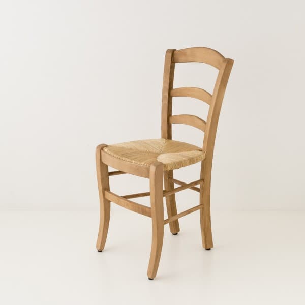 Chaise campagne paillée cirée chêne moyen