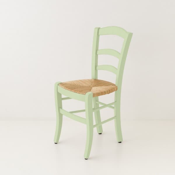 Chaise campagne paillée vert tilleul