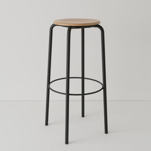 tabouret de bar 80 cm 10 coloris + bois naturel Anthracite