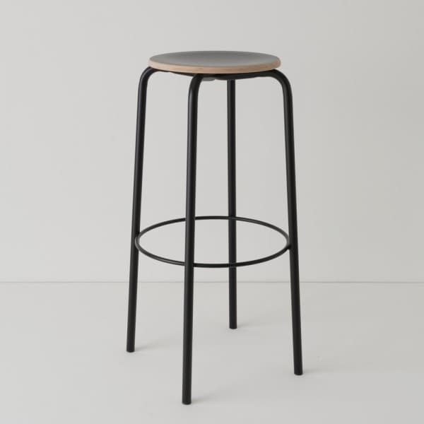 tabouret de bar 80 cm 4 coloris + stratifié ton/ton noir