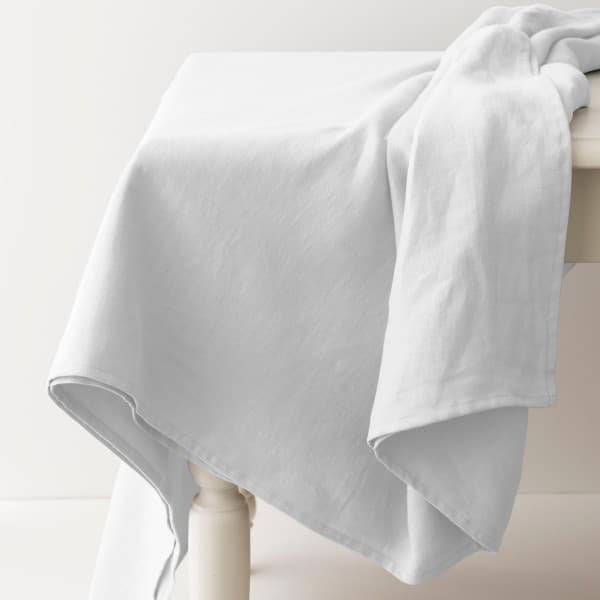 nappe en lin léger blanc 180x180