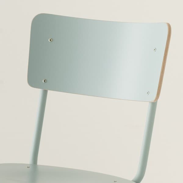 chaise haute 80cm 4 coloris + stratifié bleu pastel