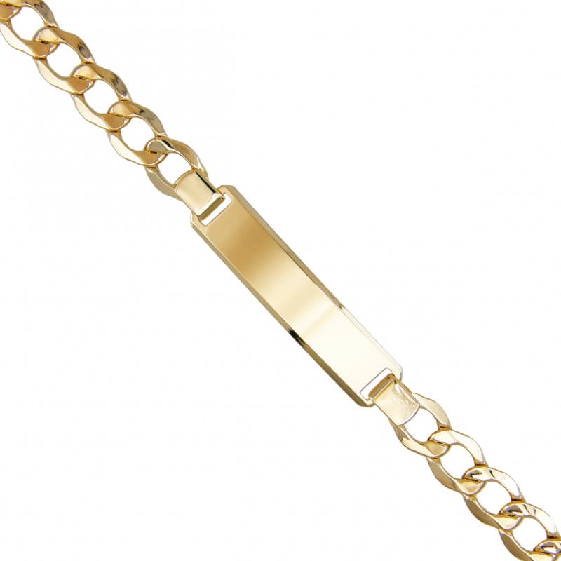 Gourmette Or 18 Carats Maille Gourmette - Jaune - Gravure Offerte