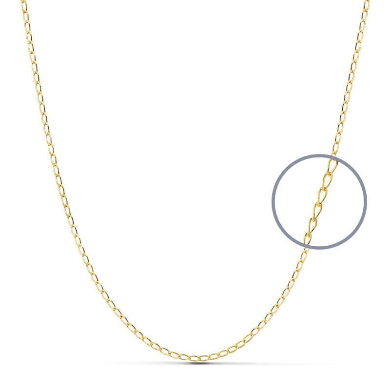 Collier Chaine Or 18 Carats 750 Jaune Maille Cheval - 50cm