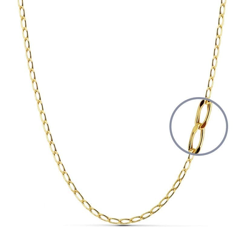 Collier Chaine Or 18 Carats 750 Jaune Maille Cheval - 45cm