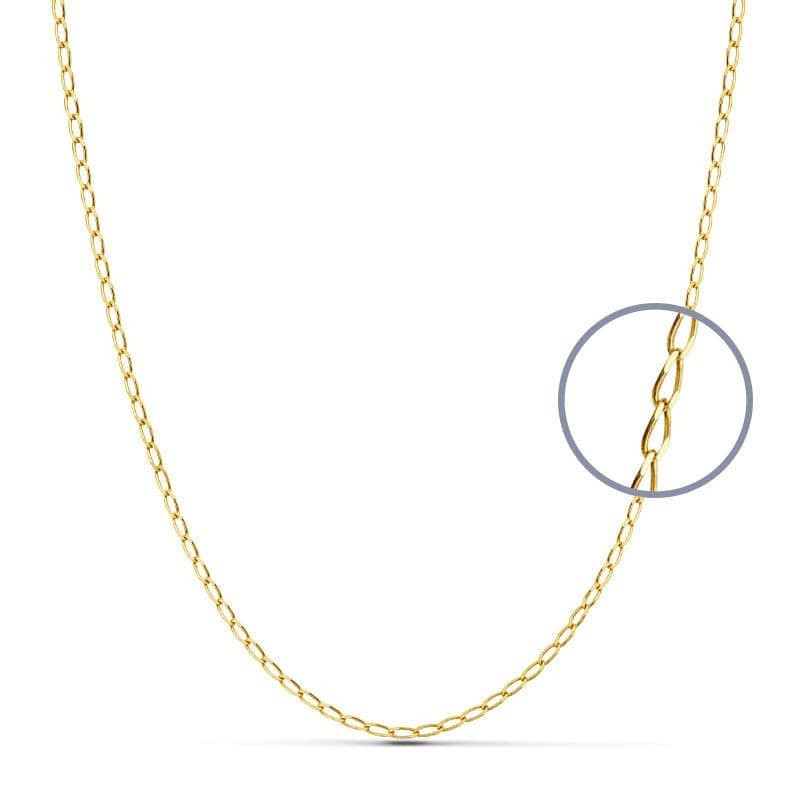 Collier Chaine Or 18 Carats 750 Jaune Maille Cheval - 60cm