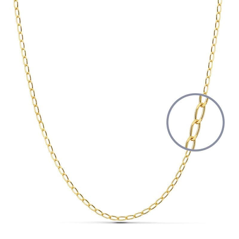 Collier Chaine Or 18 Carats 750 Jaune Maille Cheval - 40cm