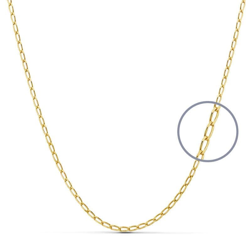 Collier Chaine Or 18 Carats 750 Jaune Maille Cheval - 50cm