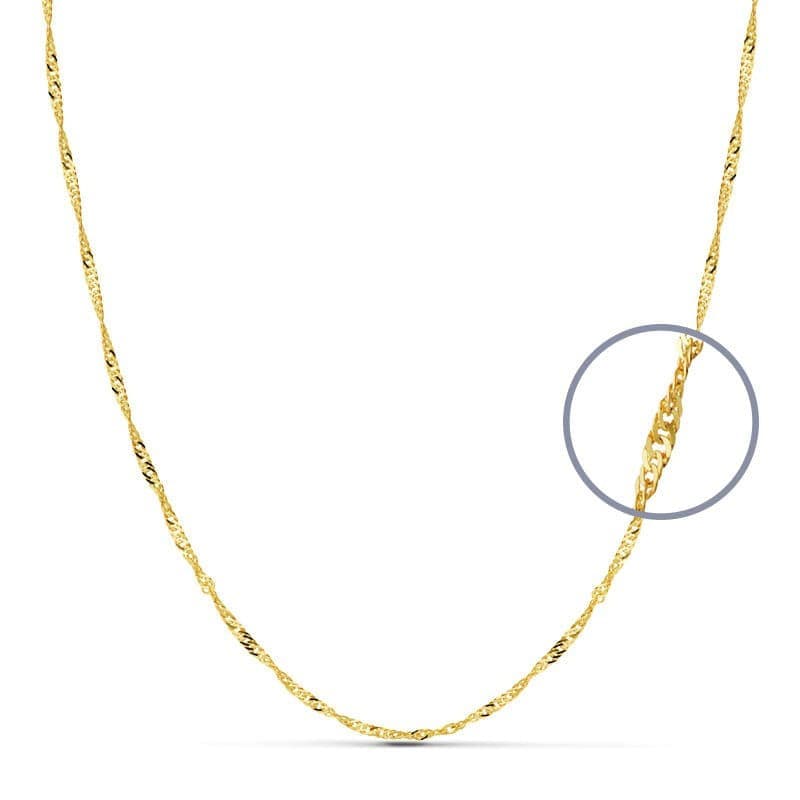 Collier Chaine Or 18 Carats 750/000 Jaune Maille Singapour - 45cm